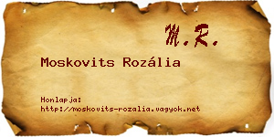 Moskovits Rozália névjegykártya